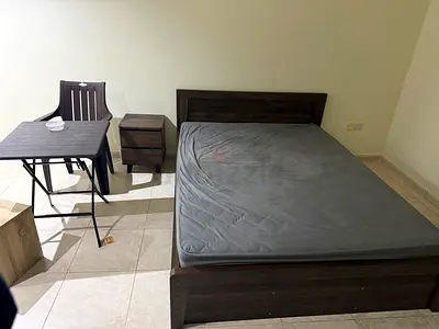 Used Wooden Double Bed Frame with Mattress , Nightstand and dressing table