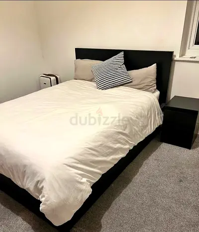 IKEA MALM Queen Size Bed + 2 Storage Drawers + Mattress