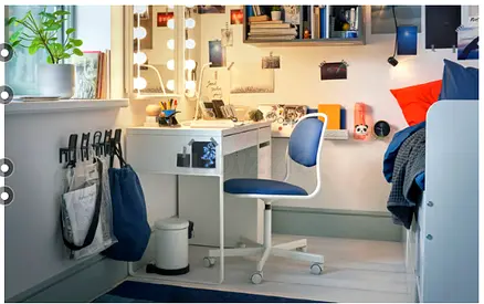 Desk, white, 105x50 cm