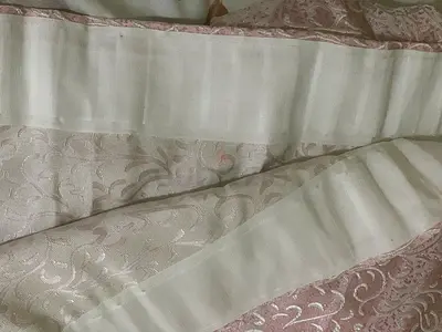 Light Pink grey Curtains with Pleated Header - Set