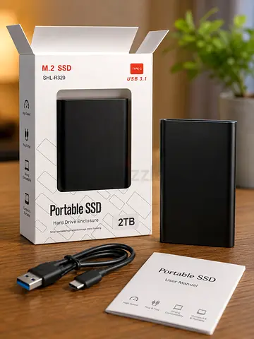 Portable 2TB M.2 SSD External Hard Drive Enclosure