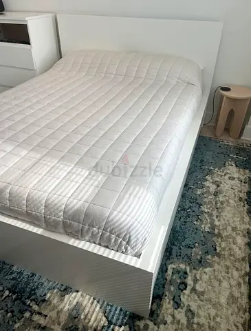 IKEA MALM Queen Size Bed + 2 Storage Drawers + Mattress