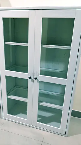 IKEA White Glass Door Storage Cabinet – Excellent Condition