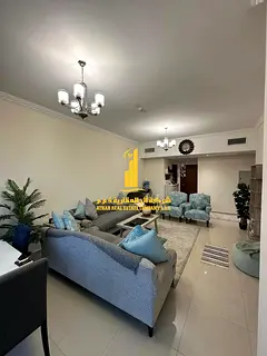 Sea view. Luxurious two-bedroom apartment with a living room and open balcony. Ajman Corniche. Fully