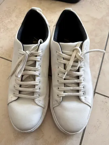 Zara White casual low-top sneakers, lightly used size 42