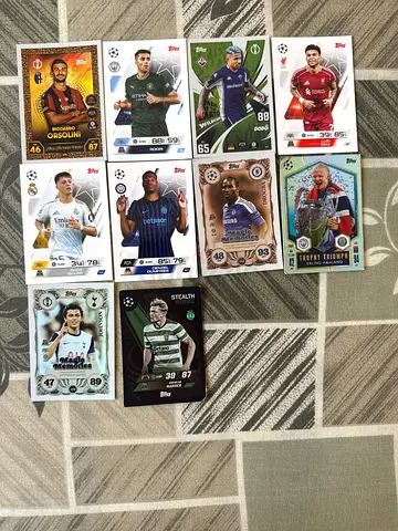 Lot of 11 UEFA Champions League Football Trading Cards - Mixed Players