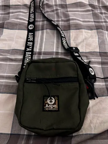 AAPE by A Bathing Ape olive green crossbody shoulder bag - very good condition, negotiable
