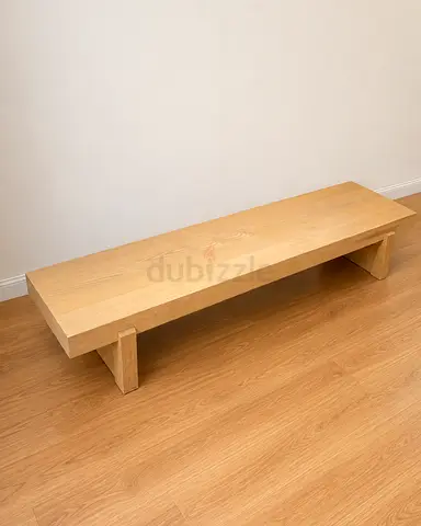 Solid oak low bench / coffee table - minimalist design