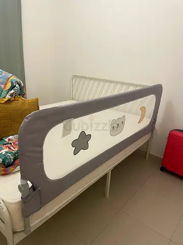 Bed Rail Guard for Toddler - Grey Mesh Safety Guard