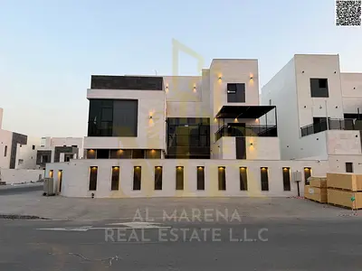 Corner villa for sale with private pool, internal elevator, freehold ownership. Price includes water, electricity, elevator, and central air condition