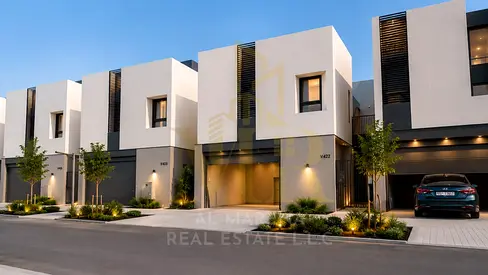 Luxury villa for sale in Al Zorah, Ajman | Two floors and a roof terrace, price includes central air conditioning. An exceptional lifestyle on the bea