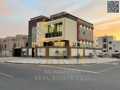 Luxury villa for sale in Al Yasmin, with a modern design, including fees and air conditioning.