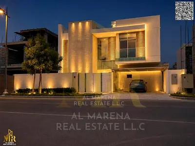 Dream villa in Al-Zoura with a distinctive view, 11,000 sq ft land, two floors and a roof, 5 master bedrooms, a very large garden, a swimming pool and