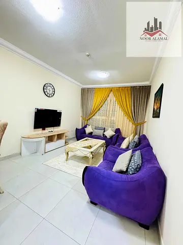 Sharjah, Al Taawun area (next to Oriana Hotel): 2 bedrooms, living room, kitchen, 2 bathrooms, and a balcony with a sea view. Price: 4,800 (inclusive