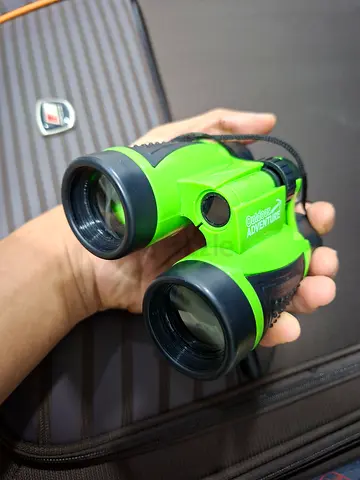 Compact green binoculars - lightweight pocket-sized pair