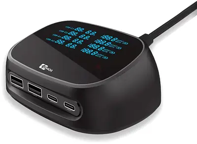 Multiple USB C Charger, IZHOI Display USB C Socket Charger USB C Plug 100W 5A GaN Charger for iPhone