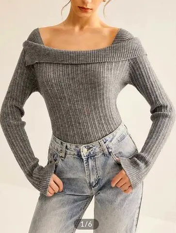 grey rib-knit top resembles