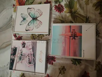 Set of 3 Decorative Framed Wall Art Prints - Pastel Themes