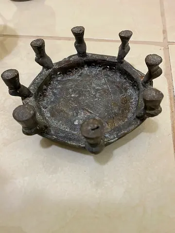 Antique Iron Nail-Crafted Trinket Dish / Stand