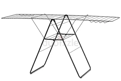 3 X units Brabantia HangOn Laundry Drying Rack (25m / Matt Black) Compact, Foldaway, Adjustable