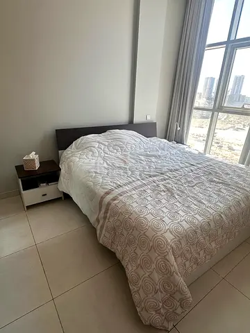 King size full bedroom set with two drawer units and nightstand with the mattress - good condition