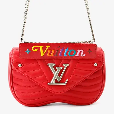 Louis Vuitton New Wave Chain Bag Red Leather Size Pm