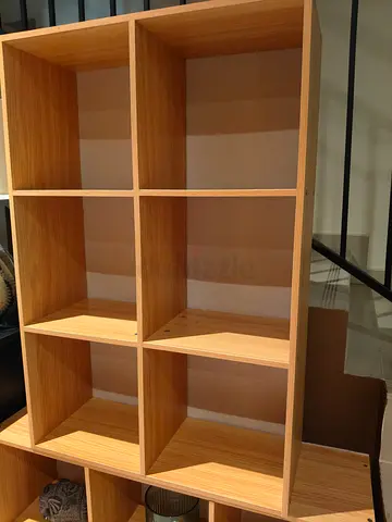 IKEA-style 6-cube Wooden Shelving Unit - Light Oak