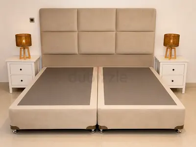 Modern Upholstered King Bed with Matching Bench