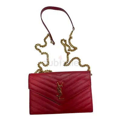 Authentic Authentic SAINT LAURENT Cassandre Envelope Chain Wallet in Lambskin