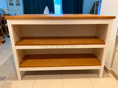 Solid Wood Sideboard / Open Shelving Console Table - White Oak