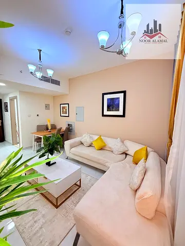 Sharjah, Al Taawun: A brand-new, hotel-style furnished apartment—be the first to live in it. It features a bedroom, a living room, a kitchen, two bath
