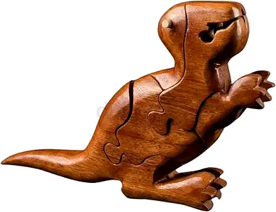 Handmade Wooden Dinosaur Puzzle - 3D Jigsaw Toy
