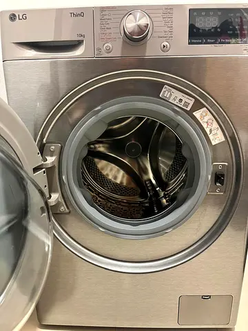 LG ThinQ 10kg Front Load Washing Machine - Silver, Almost Brand New