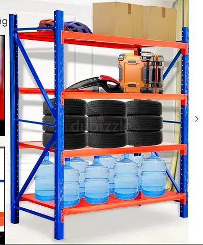 300kg (150L*60D*200Hcm) Heavy Duty 4 Layer Warehouse Garage Storage Shelving Blue  orange