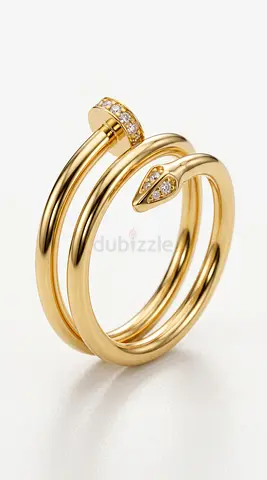 Exquisite Cartier-Style Diamond Nail Ring | 18K Yellow Gold | IGI Certified