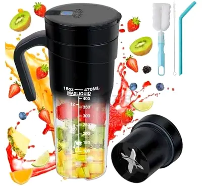 Portable Electric Juicer Cup – 470ml USB Rechargeable Blender Bottle