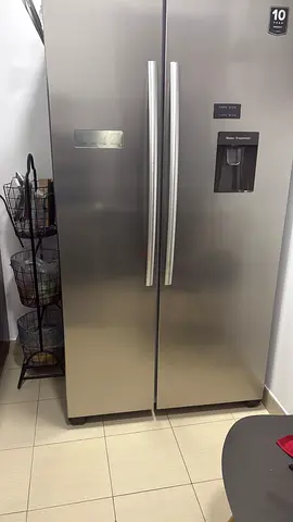 Stainless Steel Side-by-Side Refrigerator - Good Condition