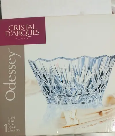 Cristal dArques Odessey Crystal Serving Bowl - New in Box. Made in France