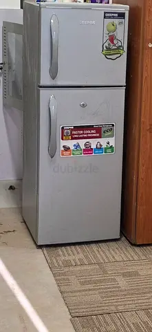 Geepas Double-Door Refrigerator - Compact Top Freezer, Silver