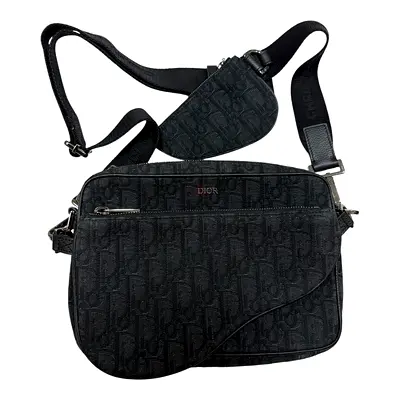 Authentic Saddle Triple Pouch Black Dior Oblique Jacquard