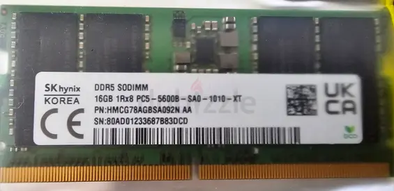 16 GB DDR5 5600 LAPTOP MEMORY