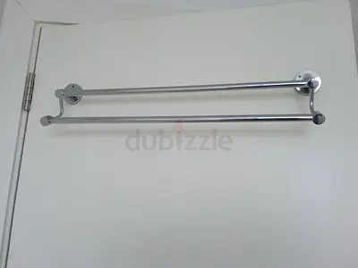 Double Stainless Steel Wall-Mounted Towel Rail (2 Bars)