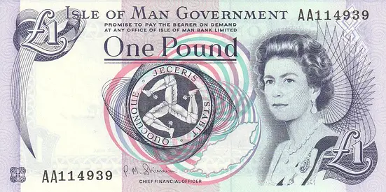 ISLE OF MAN 1 POUND BANKNOTE 1991