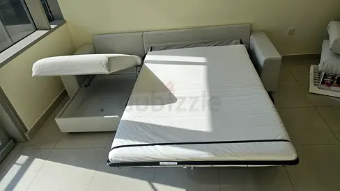 ikea vimle L shape sofa bed with mattress
