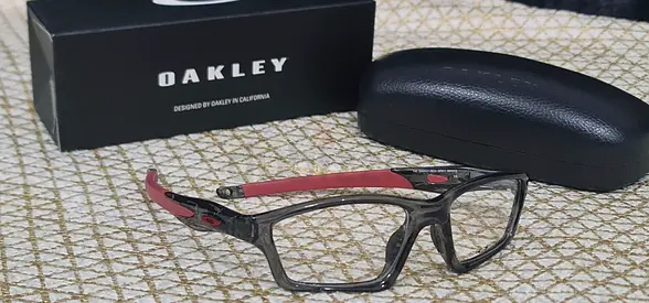Oakley Optical frame CROSSLINK™ SWEEP Grey Smoke w/Cardinal Red OX8031-0655 Mens Eyeglasses