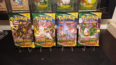 Four Pokemon Evolving Skies Booster Packs (Sealed)