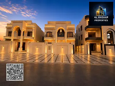 Luxury classic villa for sale in Al Helio 2 – Ajman | Full stone facade | Price includes registration fees, opposite Azha Mall