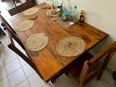 Wooden Dining Table with 4 Chairs for Sale