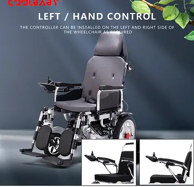 Electric Wheelchair with Left/Right Joystick Control - Comfortable Padded Seat
