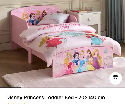 Disney Princess Toddler Bed along with mattress - 70 x 140 cm, Pink